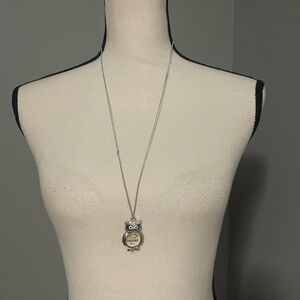 GORGEOUS NWT silver owl Proverbs 2:6 necklace